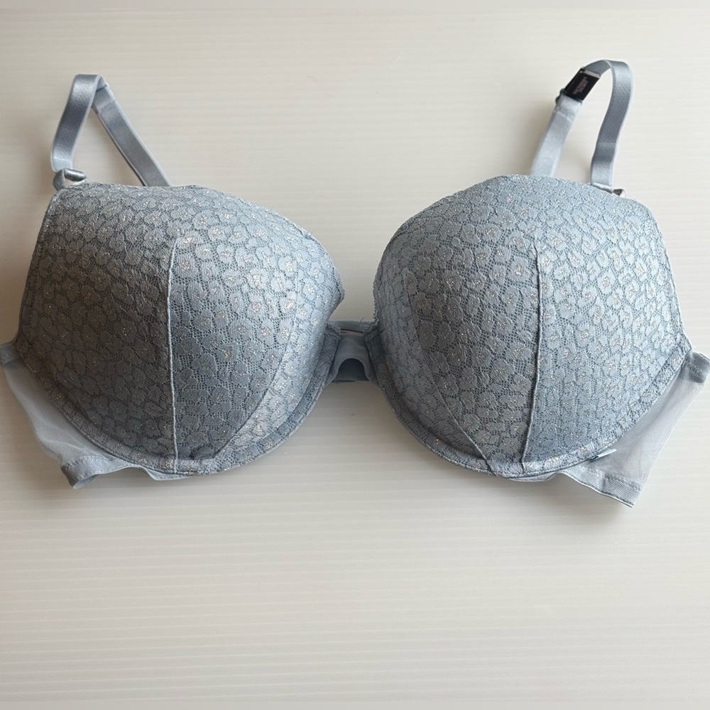 Victoria's Secret Bra 40C Sexy Tee Posey Blue Lace Push-Up Convertible St… - Picture 1 of 13